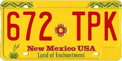 NM license plate 672TPK