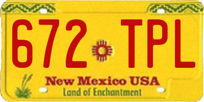 NM license plate 672TPL