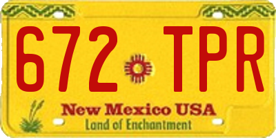 NM license plate 672TPR