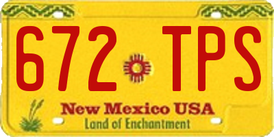 NM license plate 672TPS