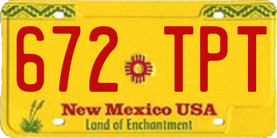 NM license plate 672TPT