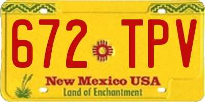 NM license plate 672TPV