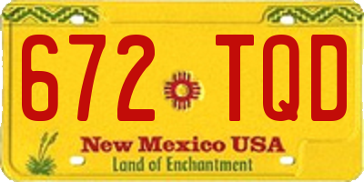 NM license plate 672TQD