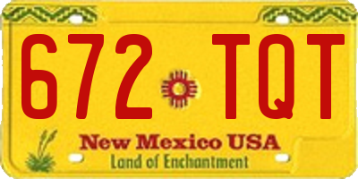 NM license plate 672TQT