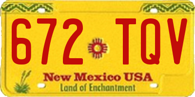 NM license plate 672TQV