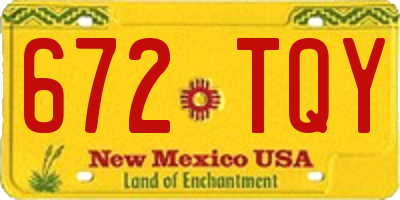 NM license plate 672TQY