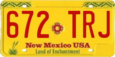 NM license plate 672TRJ