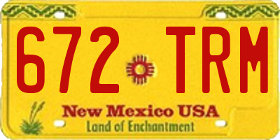 NM license plate 672TRM