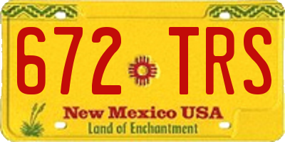 NM license plate 672TRS