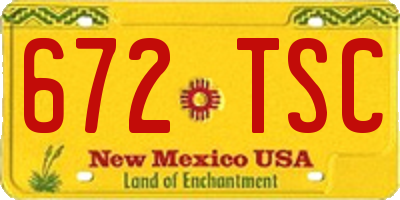 NM license plate 672TSC