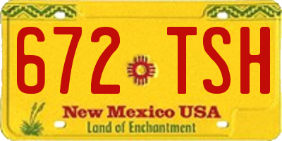 NM license plate 672TSH