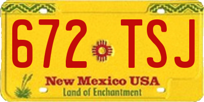 NM license plate 672TSJ