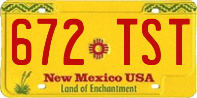 NM license plate 672TST