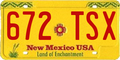 NM license plate 672TSX