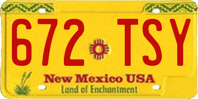 NM license plate 672TSY