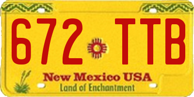 NM license plate 672TTB