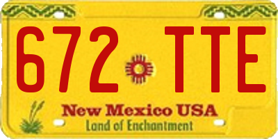 NM license plate 672TTE