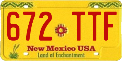 NM license plate 672TTF