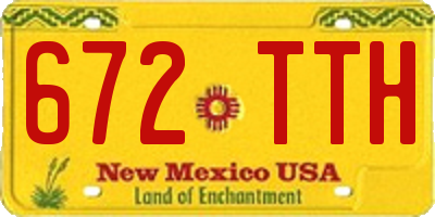 NM license plate 672TTH