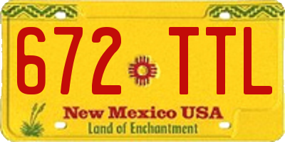 NM license plate 672TTL