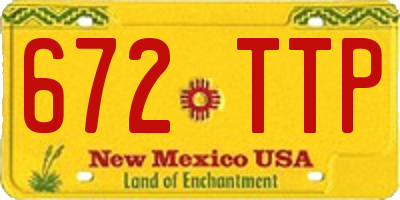 NM license plate 672TTP
