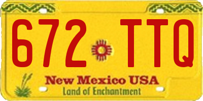 NM license plate 672TTQ