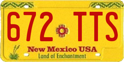 NM license plate 672TTS