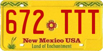 NM license plate 672TTT