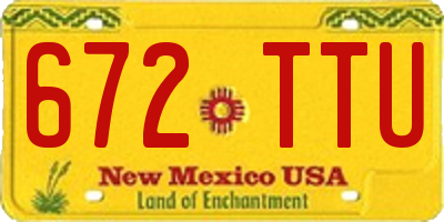 NM license plate 672TTU