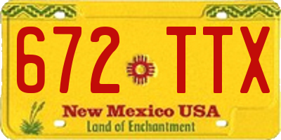 NM license plate 672TTX