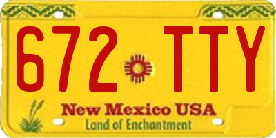 NM license plate 672TTY