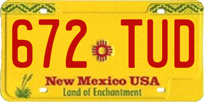 NM license plate 672TUD