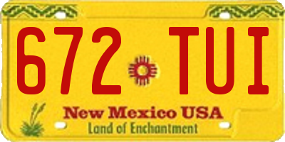 NM license plate 672TUI