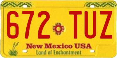 NM license plate 672TUZ