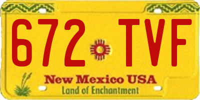 NM license plate 672TVF