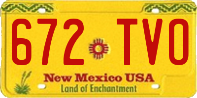 NM license plate 672TVO