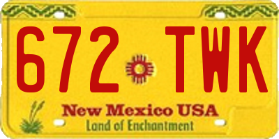 NM license plate 672TWK