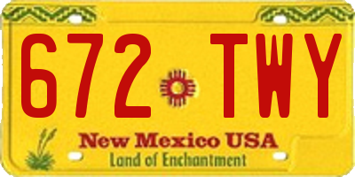 NM license plate 672TWY