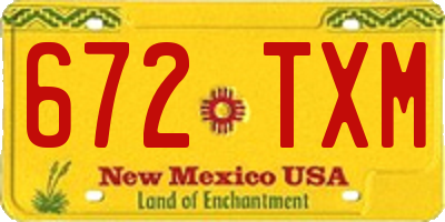 NM license plate 672TXM