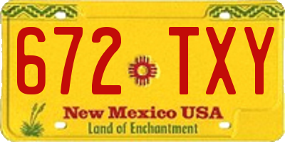 NM license plate 672TXY