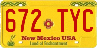 NM license plate 672TYC