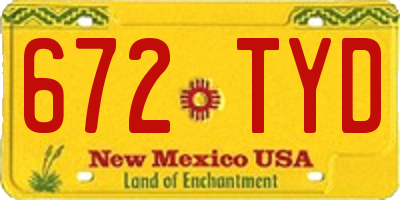 NM license plate 672TYD