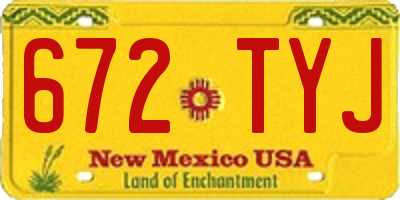 NM license plate 672TYJ