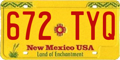 NM license plate 672TYQ