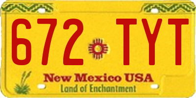 NM license plate 672TYT