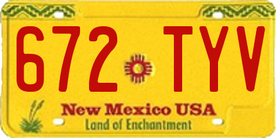 NM license plate 672TYV