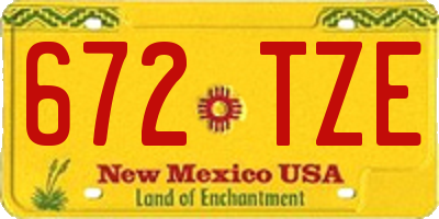 NM license plate 672TZE