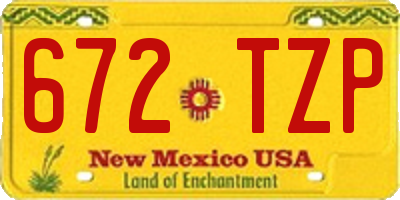 NM license plate 672TZP