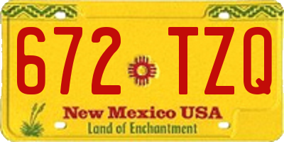 NM license plate 672TZQ