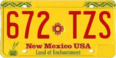 NM license plate 672TZS